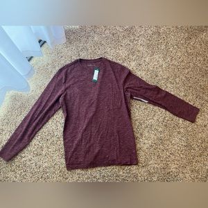 Austin Space-Dye Long Sleeve Henley (Burgundy)